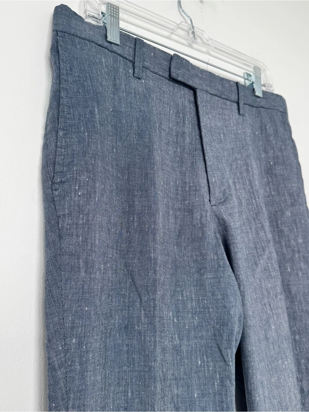 Banana Republic Linen Blend Pants Mens 32x32 Blue Slim Fit Wedding Resort Beach